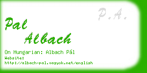 pal albach business card